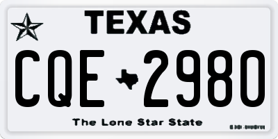 TX license plate CQE2980
