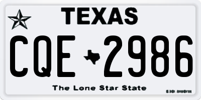 TX license plate CQE2986
