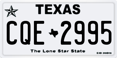 TX license plate CQE2995