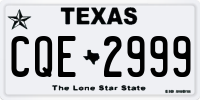 TX license plate CQE2999