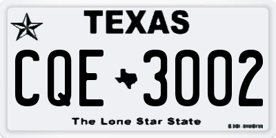 TX license plate CQE3002