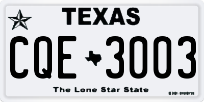 TX license plate CQE3003