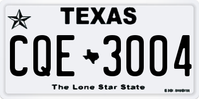 TX license plate CQE3004