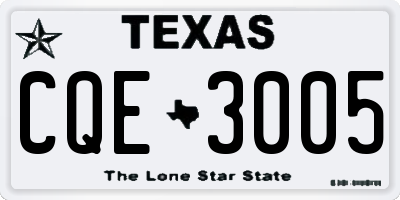 TX license plate CQE3005
