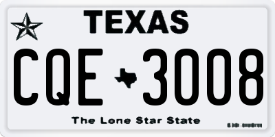 TX license plate CQE3008
