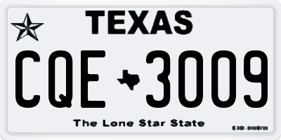 TX license plate CQE3009
