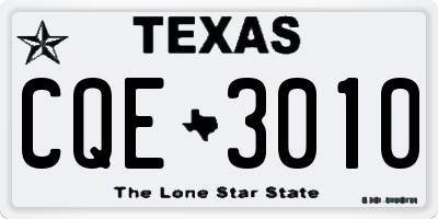 TX license plate CQE3010