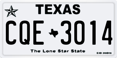 TX license plate CQE3014