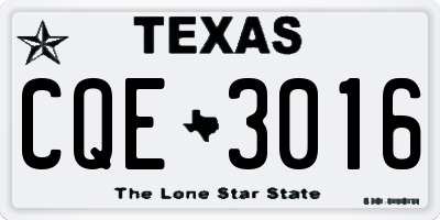 TX license plate CQE3016