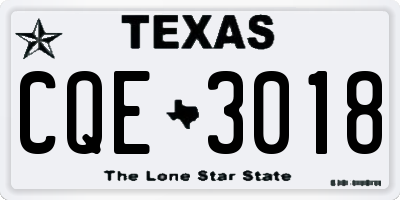 TX license plate CQE3018