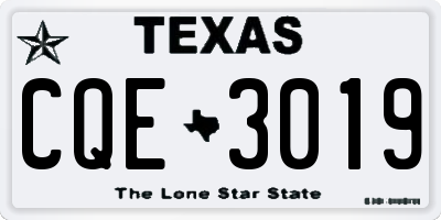 TX license plate CQE3019