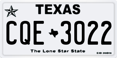 TX license plate CQE3022