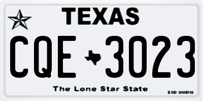 TX license plate CQE3023