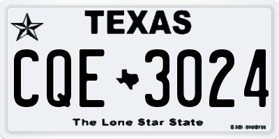 TX license plate CQE3024