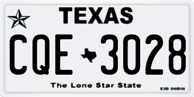 TX license plate CQE3028