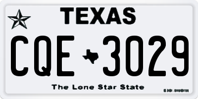 TX license plate CQE3029