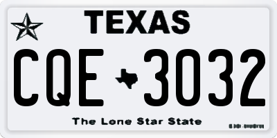 TX license plate CQE3032