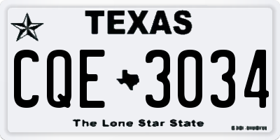 TX license plate CQE3034