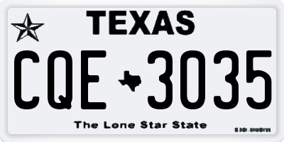 TX license plate CQE3035