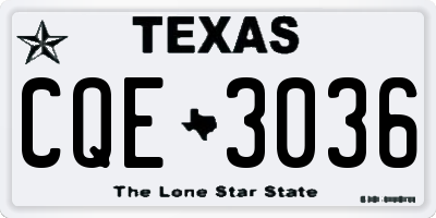 TX license plate CQE3036
