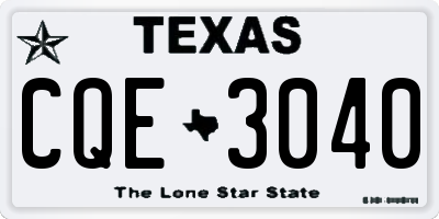 TX license plate CQE3040