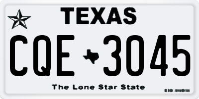 TX license plate CQE3045