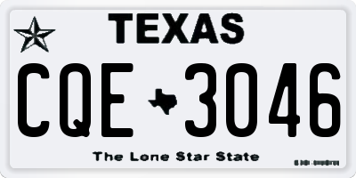 TX license plate CQE3046