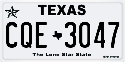 TX license plate CQE3047
