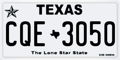 TX license plate CQE3050