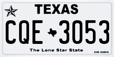 TX license plate CQE3053