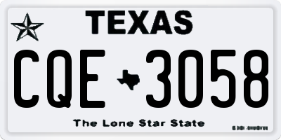 TX license plate CQE3058