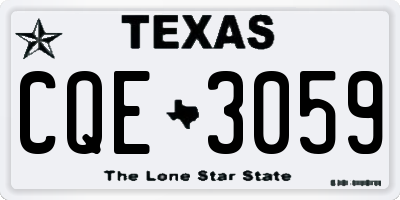 TX license plate CQE3059