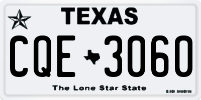 TX license plate CQE3060