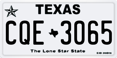 TX license plate CQE3065