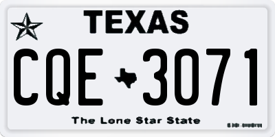 TX license plate CQE3071