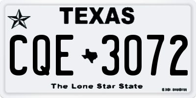 TX license plate CQE3072