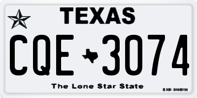 TX license plate CQE3074