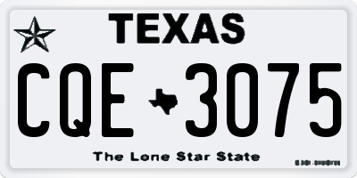 TX license plate CQE3075