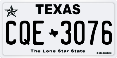 TX license plate CQE3076