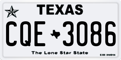 TX license plate CQE3086