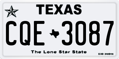 TX license plate CQE3087