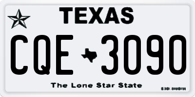 TX license plate CQE3090