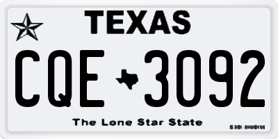 TX license plate CQE3092