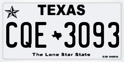 TX license plate CQE3093