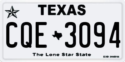 TX license plate CQE3094