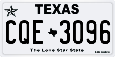 TX license plate CQE3096