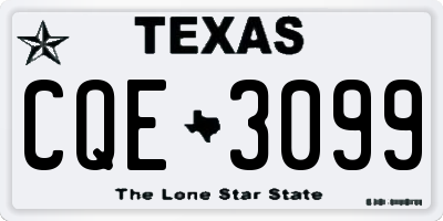 TX license plate CQE3099