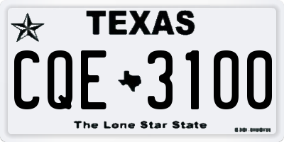 TX license plate CQE3100