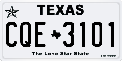 TX license plate CQE3101