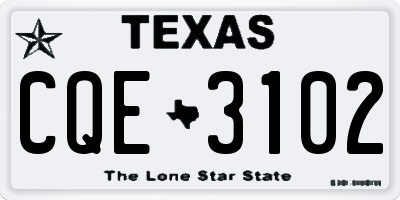 TX license plate CQE3102